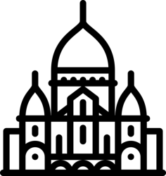 Basilica Of The Sacred Heart Stencil Svg Design File, Free Vectors File